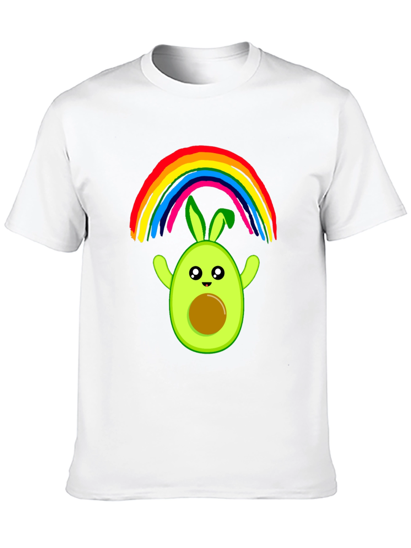 Avocado Bunny Rainbow Graphic Tee