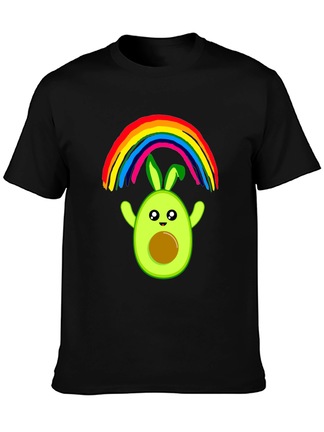 Avocado Bunny Rainbow Graphic Tee