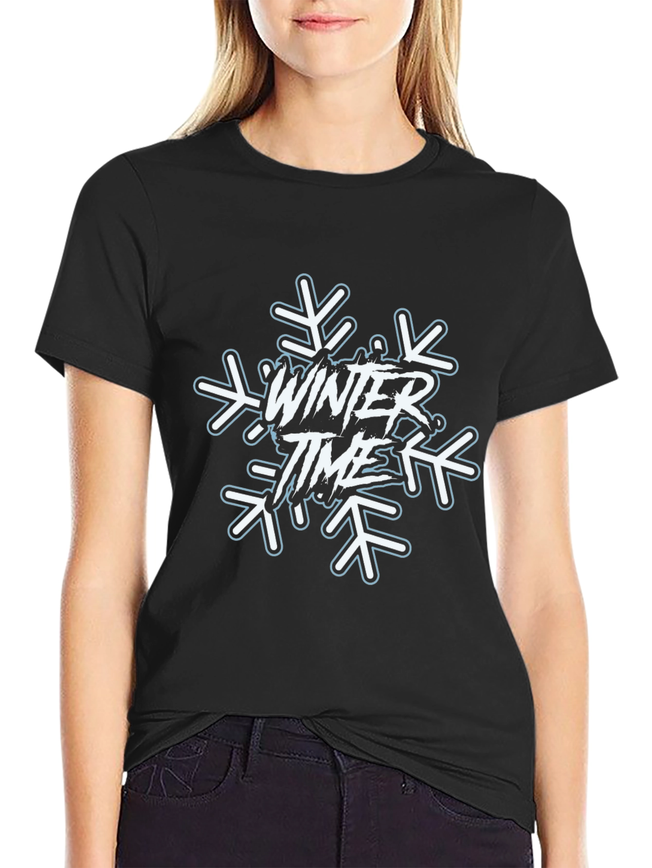 Winter Time Snowflake Graphic T-Shirt