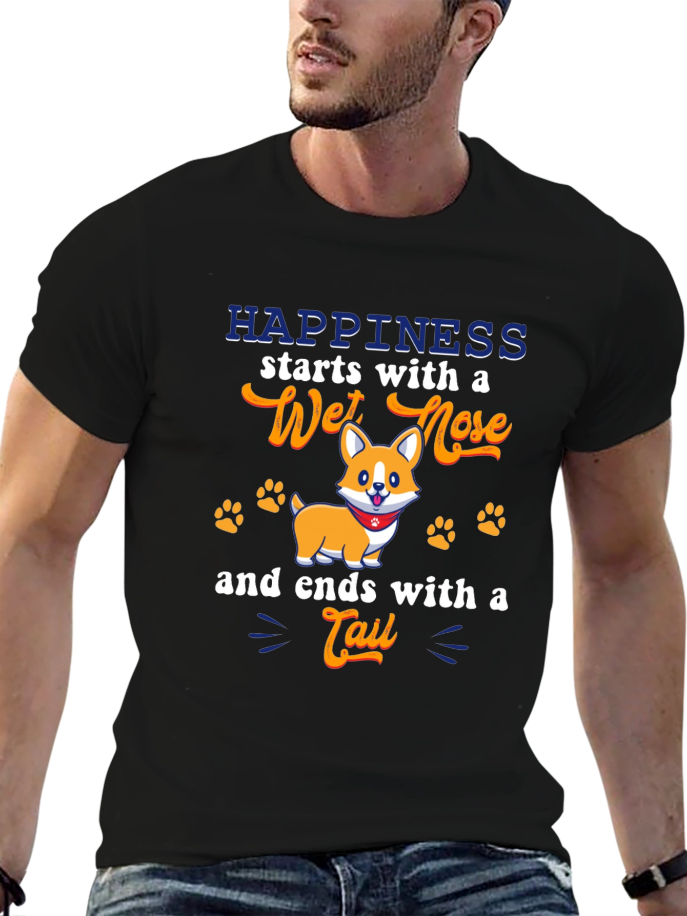 Happiness Starts with a Wet Nose T-Shirt