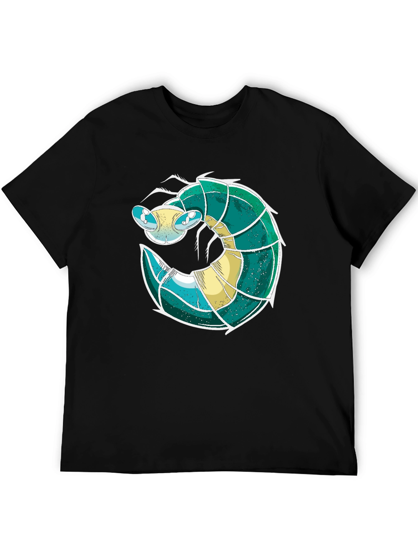 Cool Shrimp Design Black T-Shirt