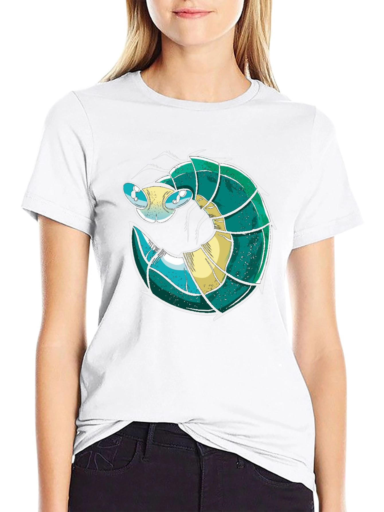Cool Shrimp Design Black T-Shirt