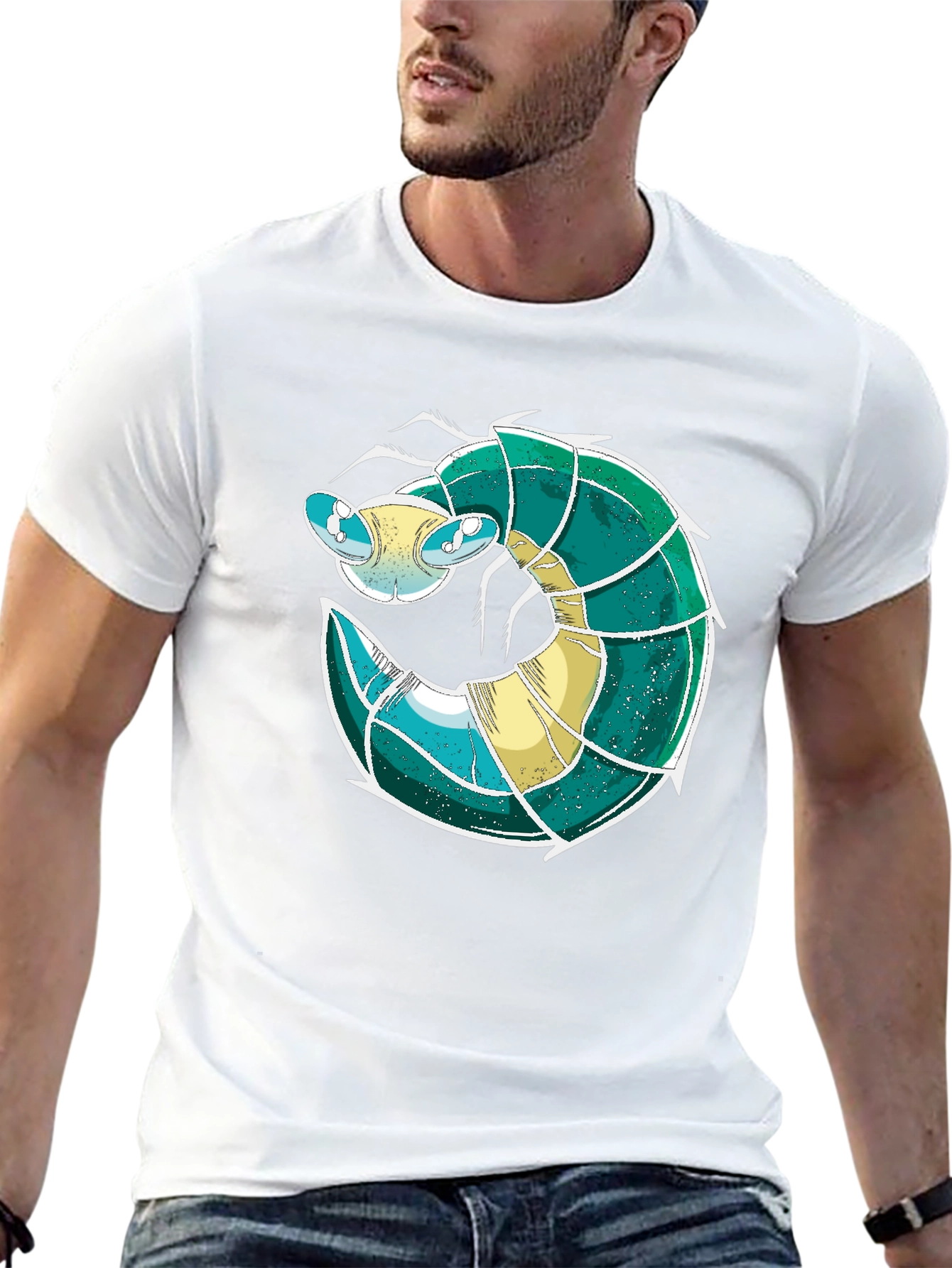 Cool Shrimp Design Black T-Shirt