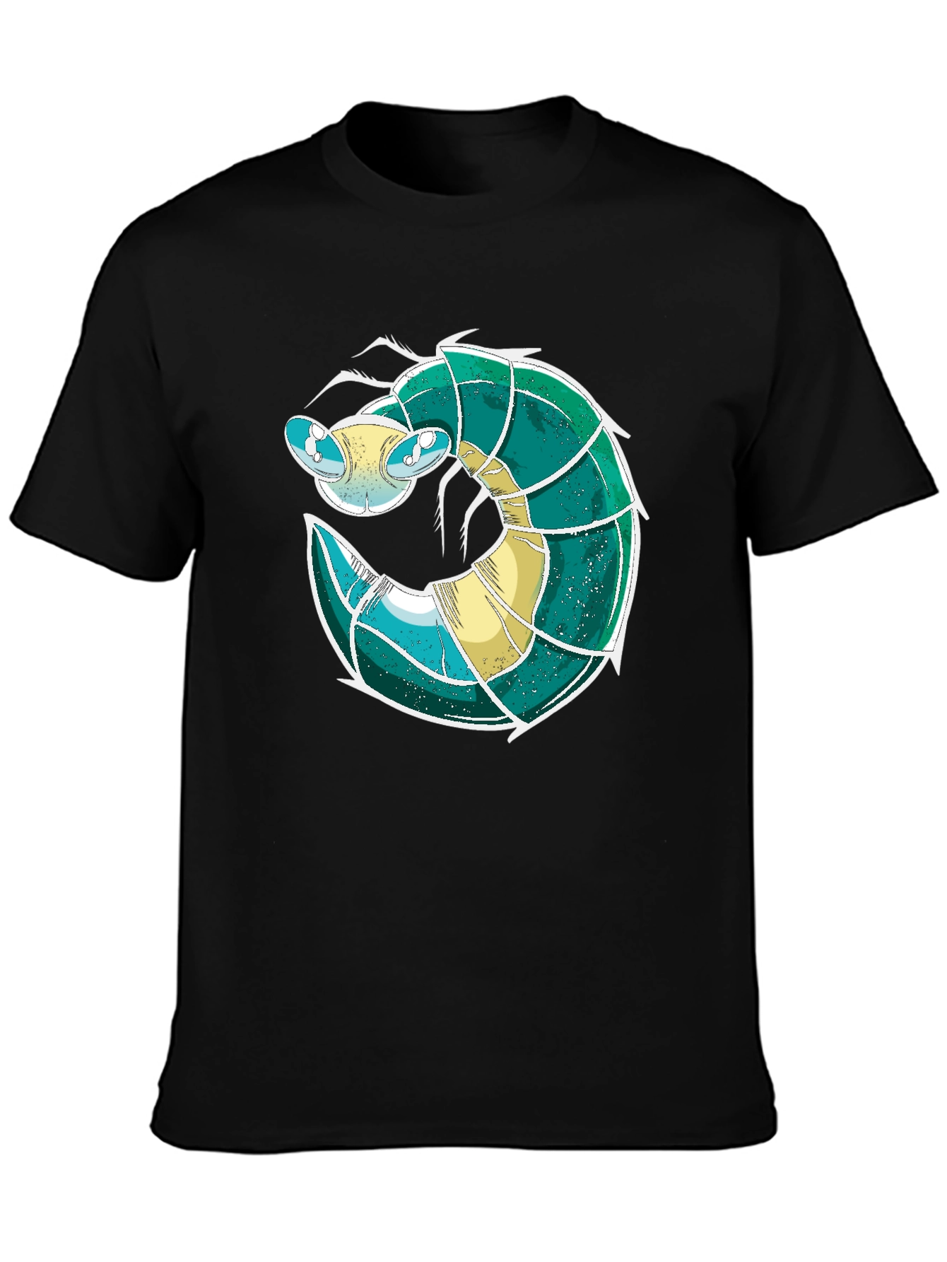 Cool Shrimp Design Black T-Shirt