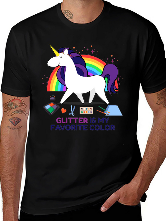 Glitter is My Favorite Color Unicorn Graphic Tee