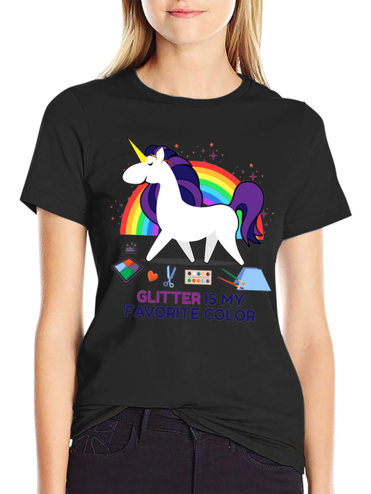 Glitter is My Favorite Color Unicorn Graphic Tee