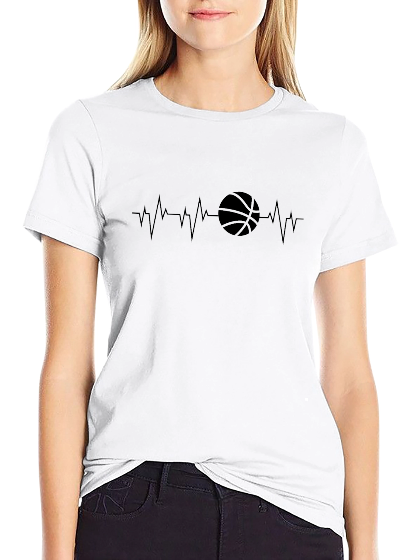 Basketball Heartbeat Graphic Tee - Stylish & Comfy
