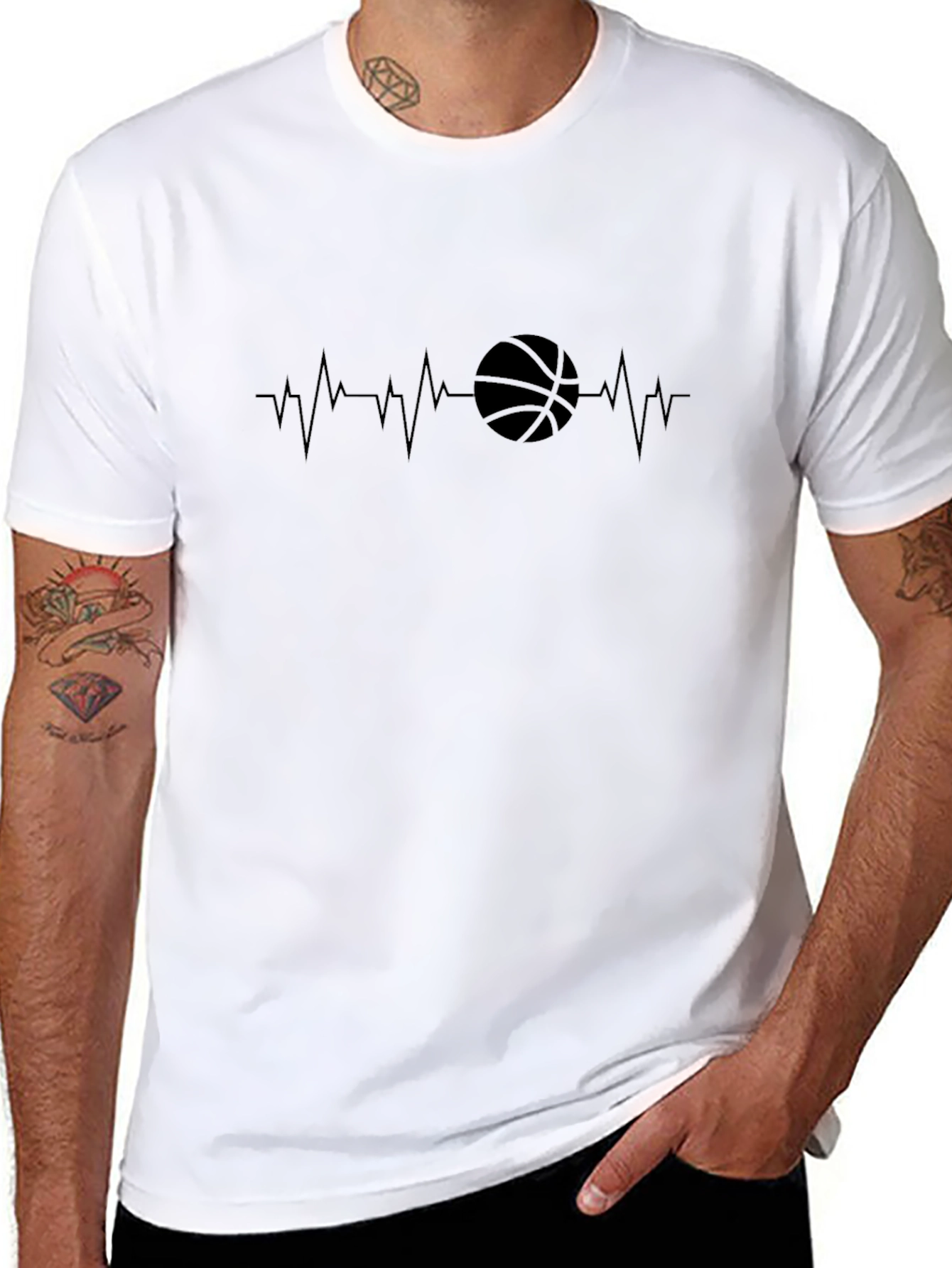 Basketball Heartbeat Graphic Tee - Stylish & Comfy