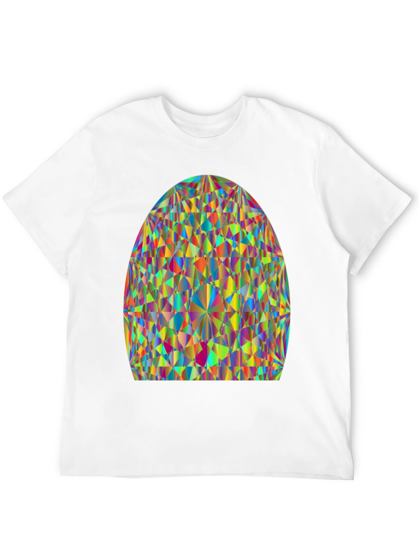 Prism Pattern Black Tee - Geometric Art Shirt