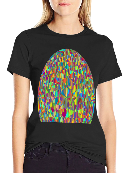 Prism Pattern Black Tee - Geometric Art Shirt