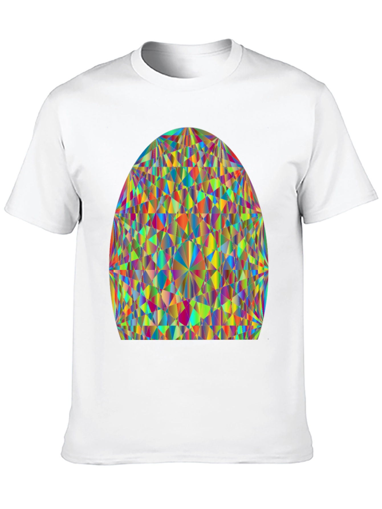 Prism Pattern Black Tee - Geometric Art Shirt