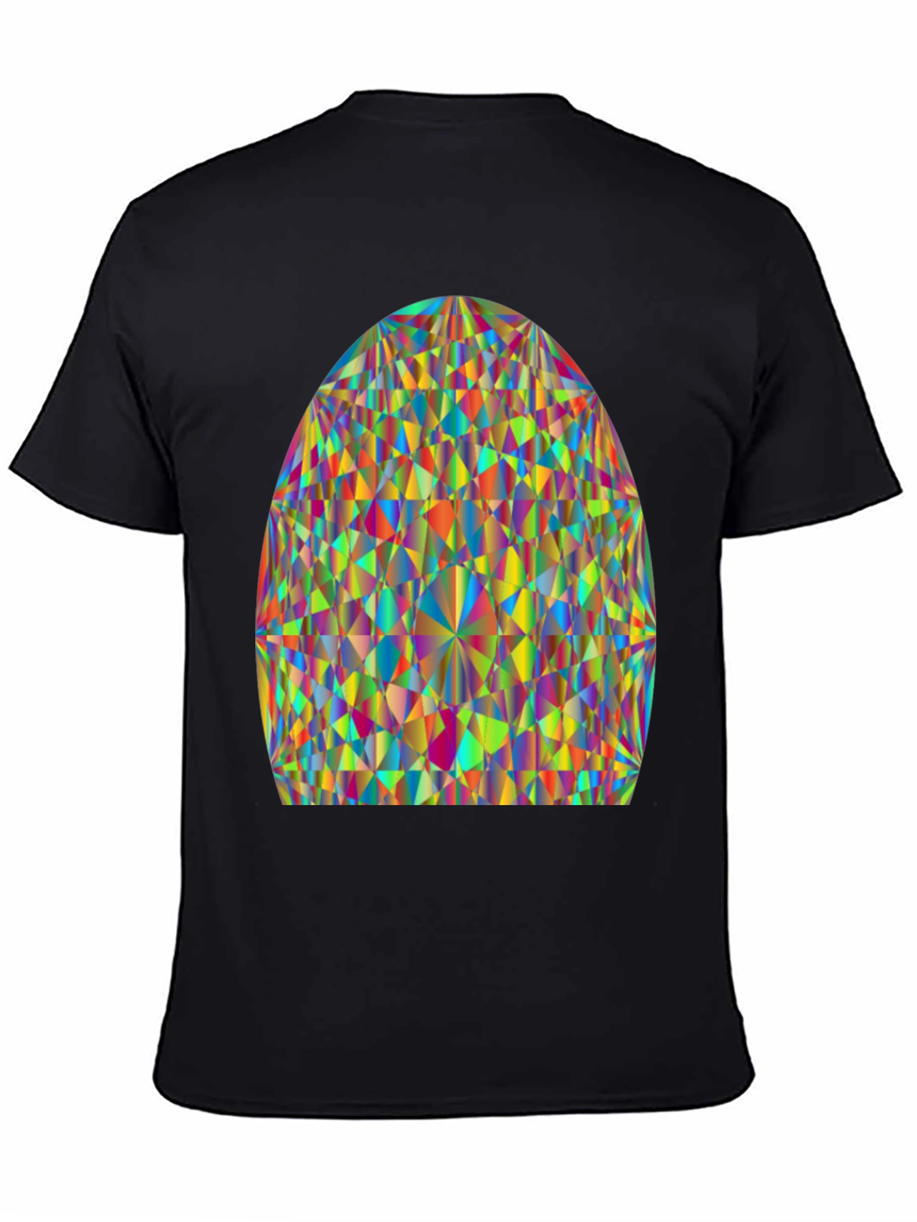 Prism Pattern Black Tee - Geometric Art Shirt