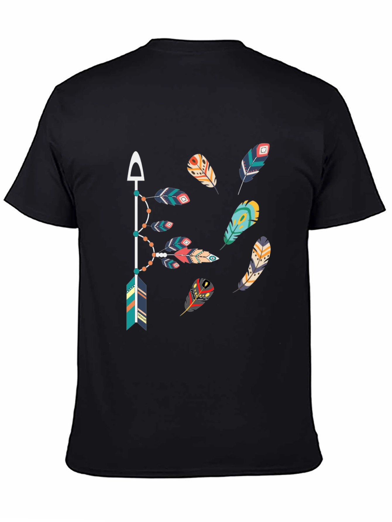 Feather Arrow Graphic Tee - Casual Black T-Shirt
