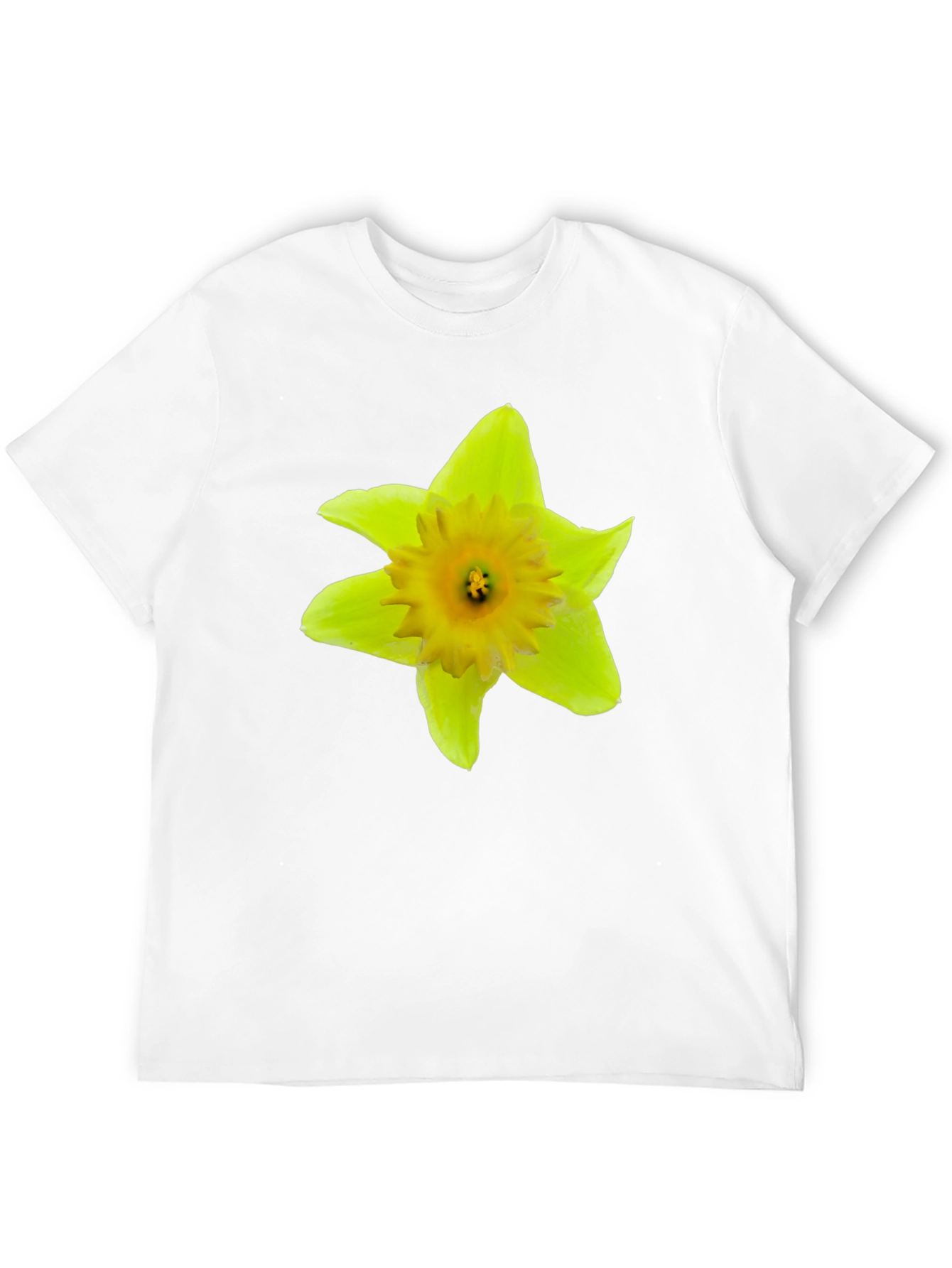 Daffodil Flower Graphic Black T-Shirt