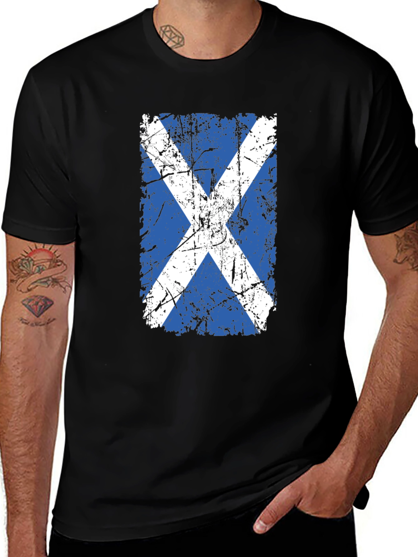 Scottish Flag Distressed Graphic Tee