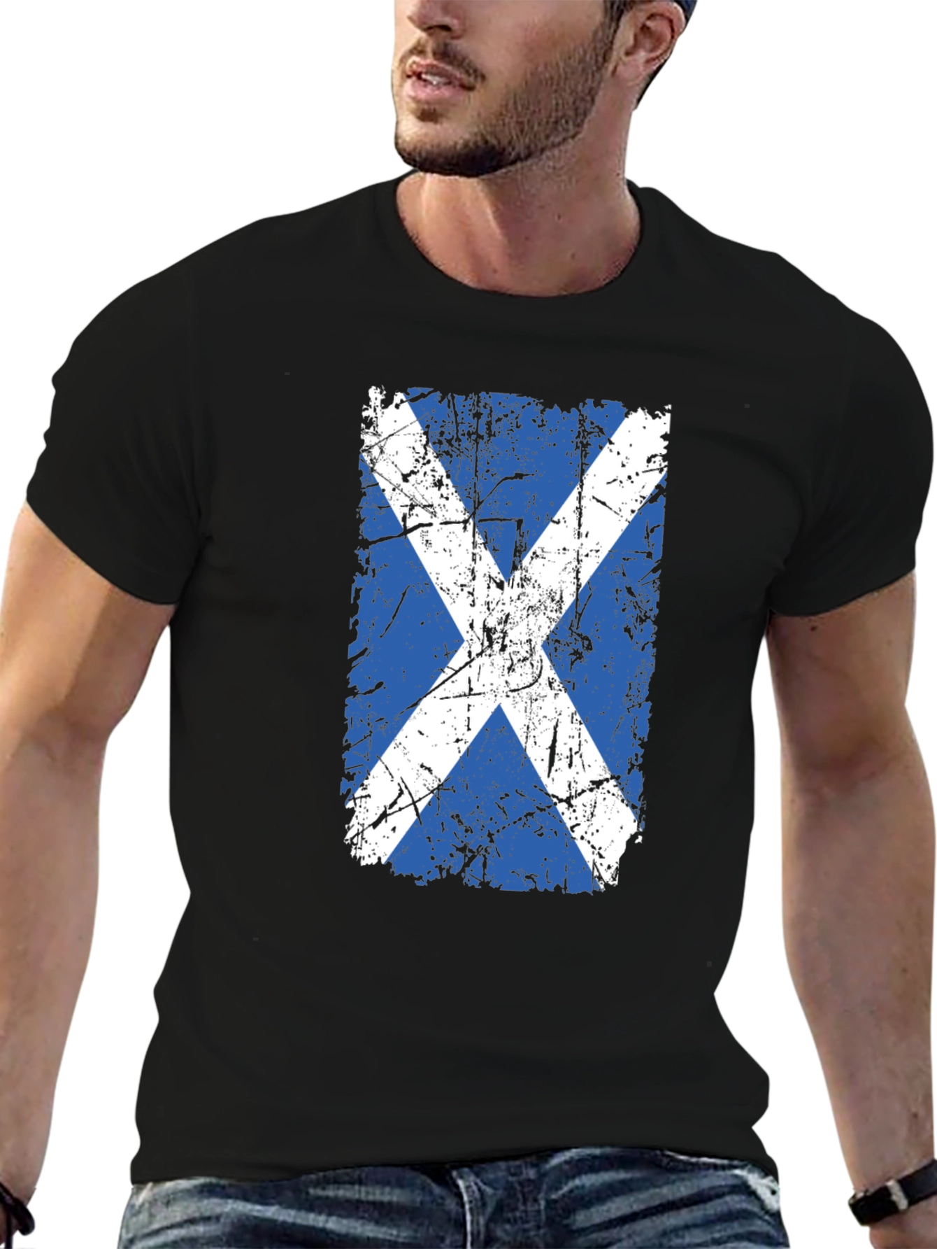 Scottish Flag Distressed Graphic Tee