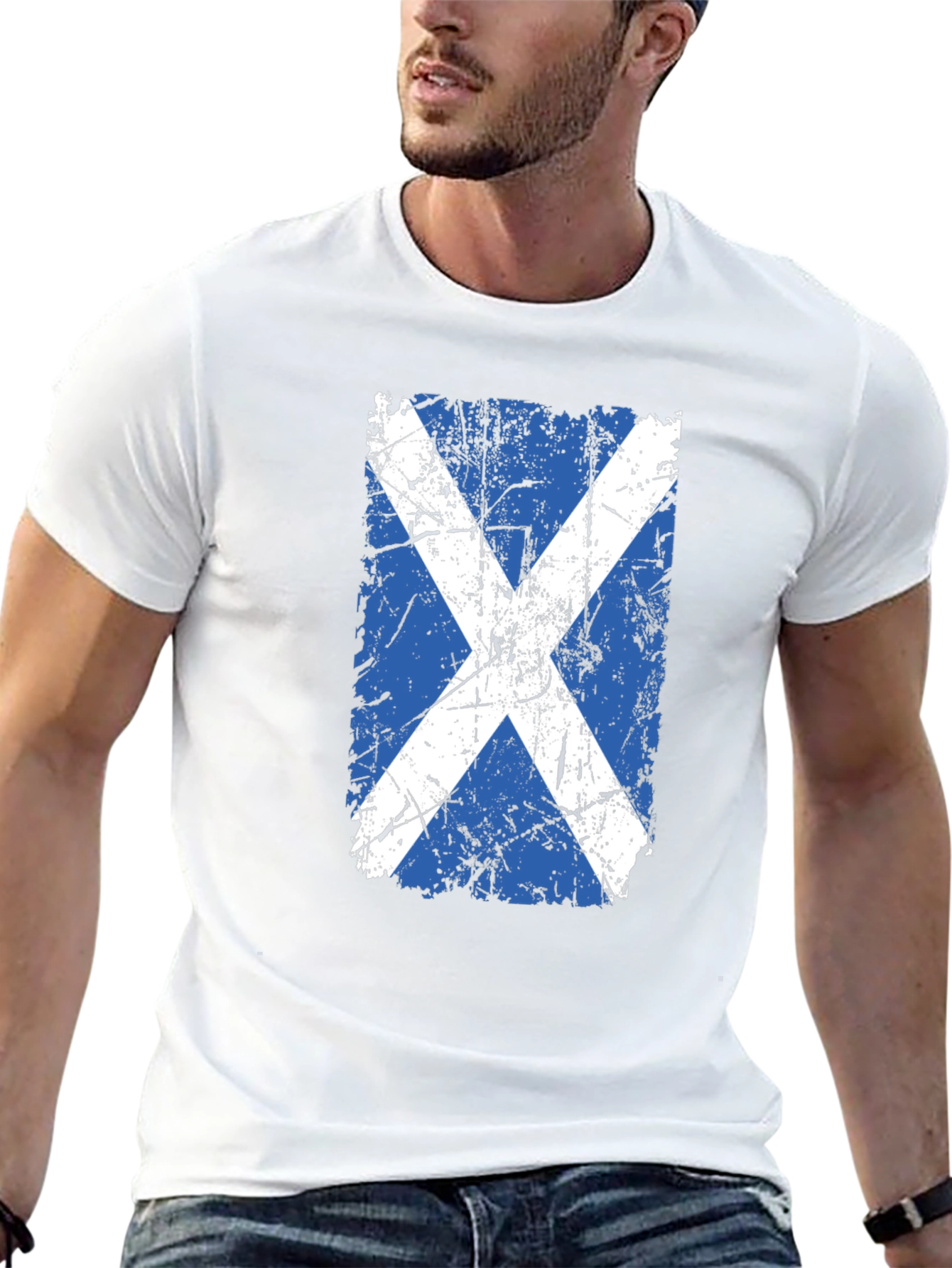 Scottish Flag Distressed Graphic Tee