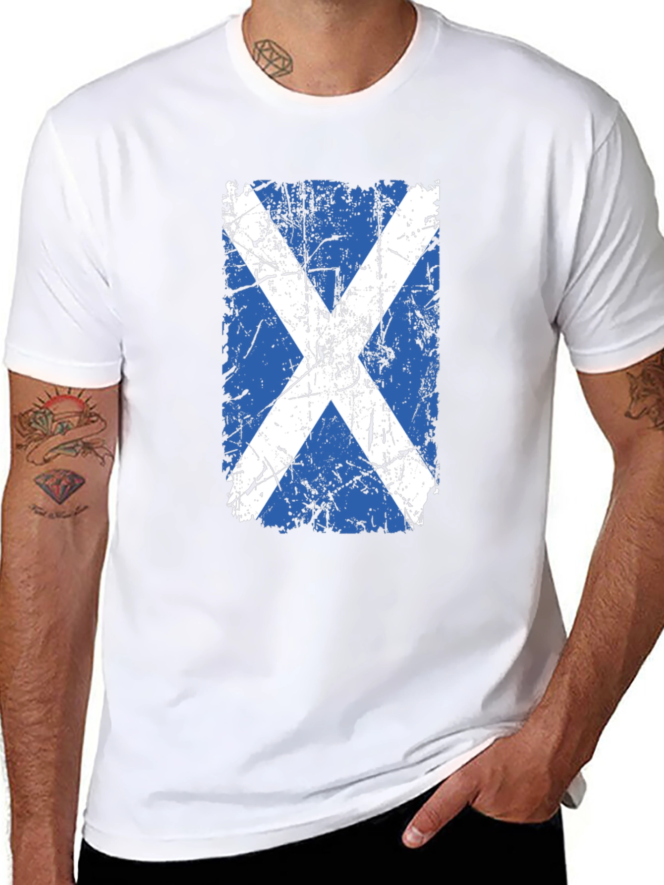 Scottish Flag Distressed Graphic Tee