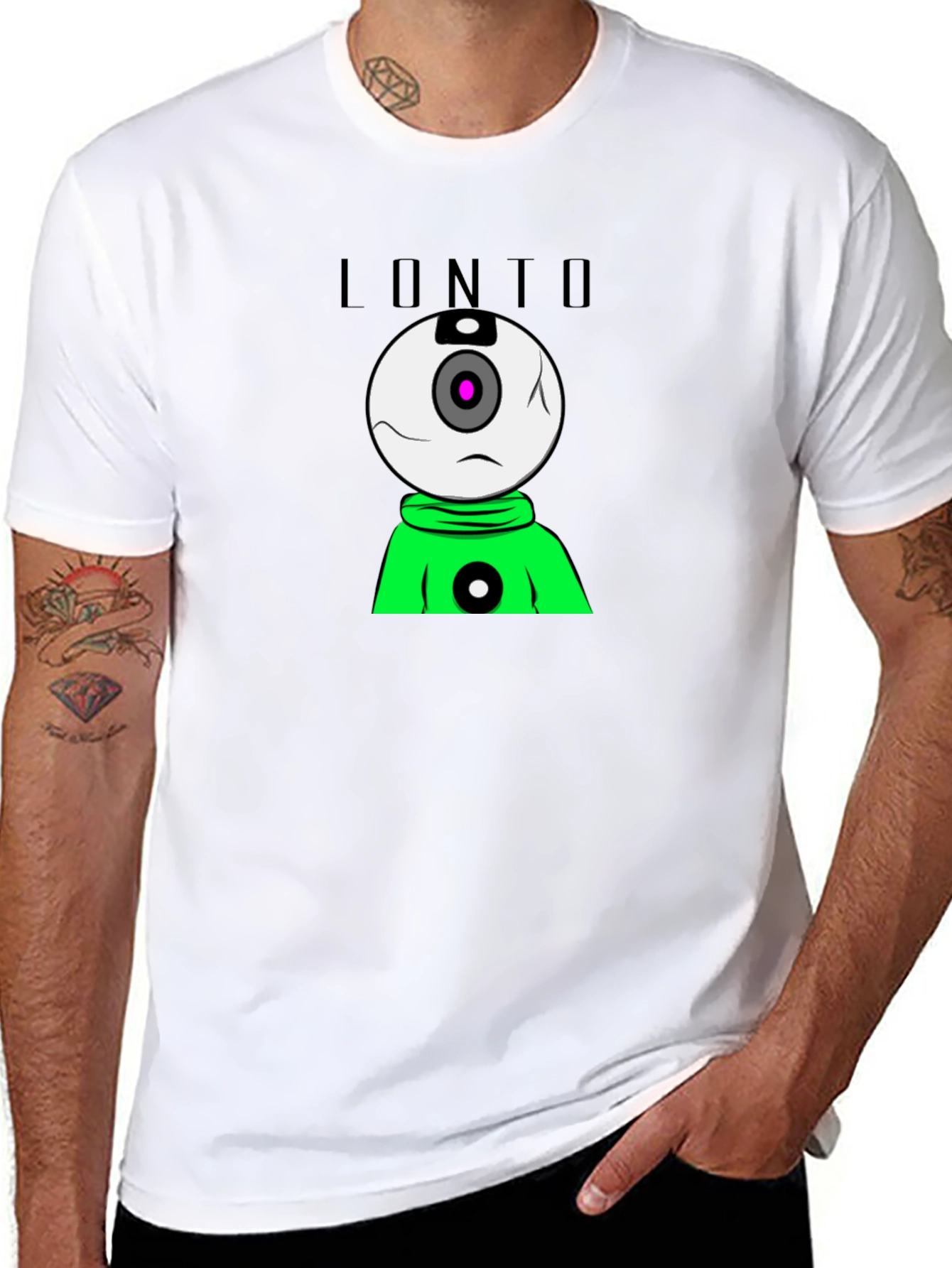 Lonto Graphic T-Shirt - Black Crew Neck Tee