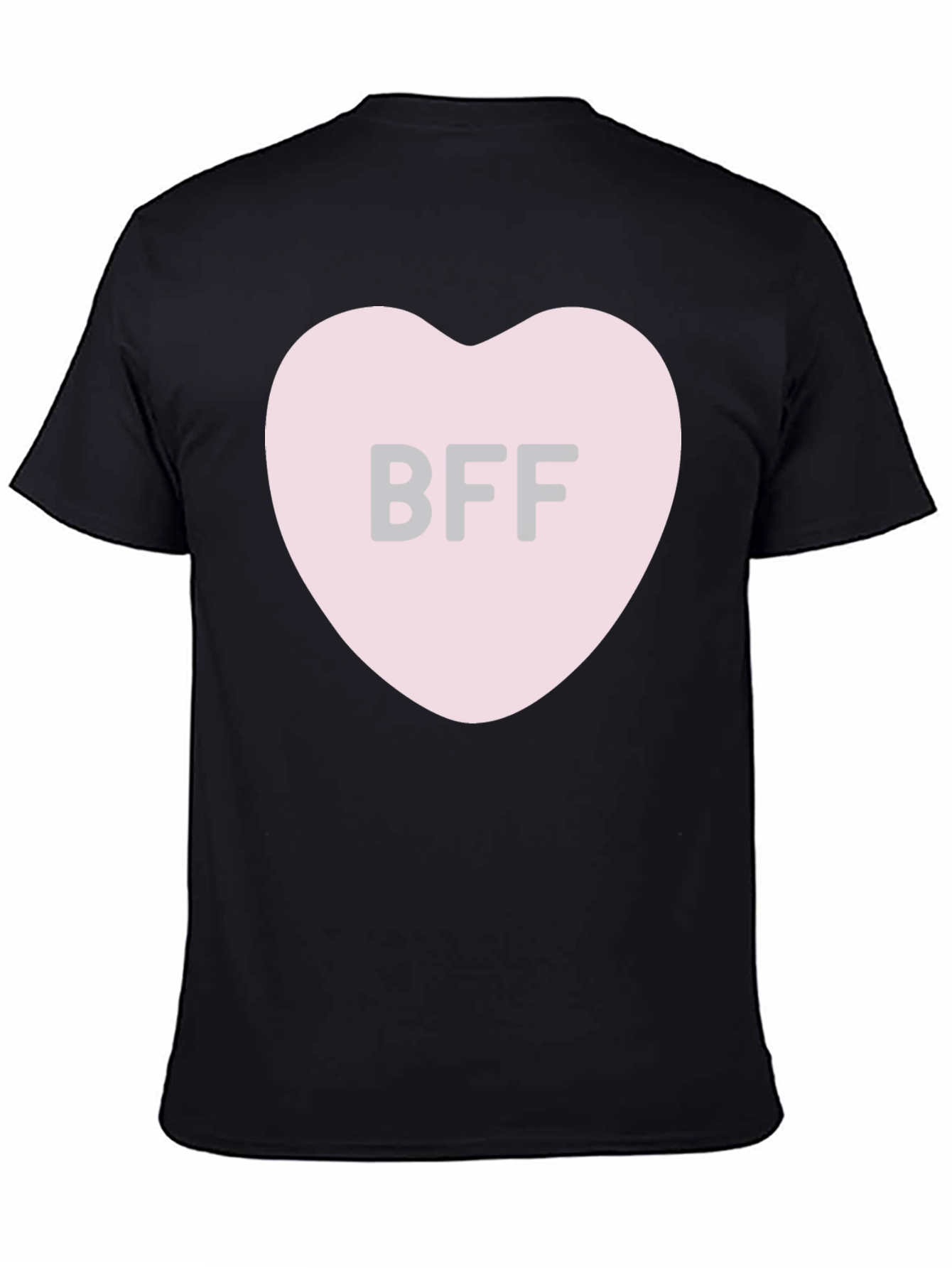 BFF Heart Graphic Black T-Shirt