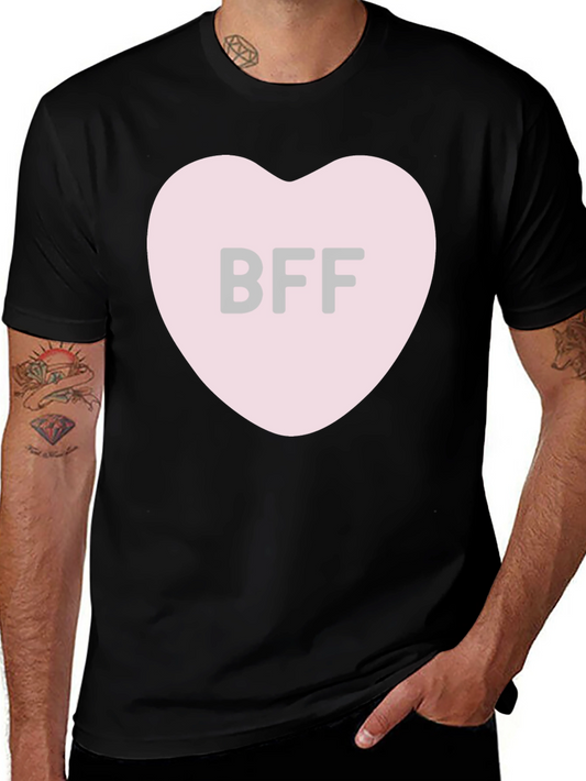 BFF Heart Graphic Black T-Shirt