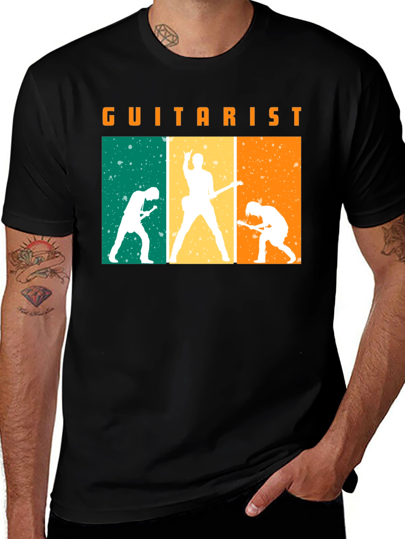 Guitarist Silhouette Graphic Black T-Shirt