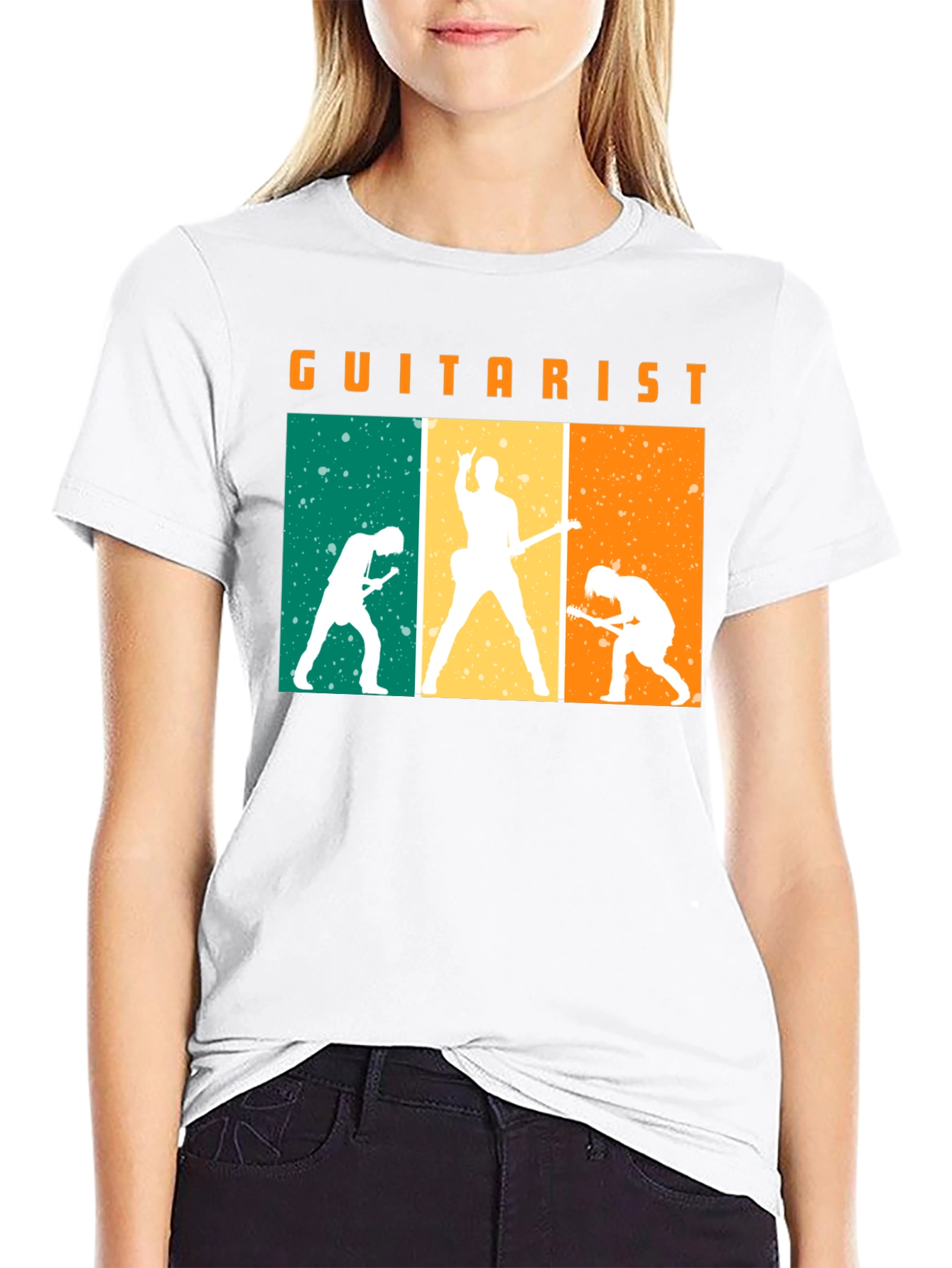 Guitarist Silhouette Graphic Black T-Shirt