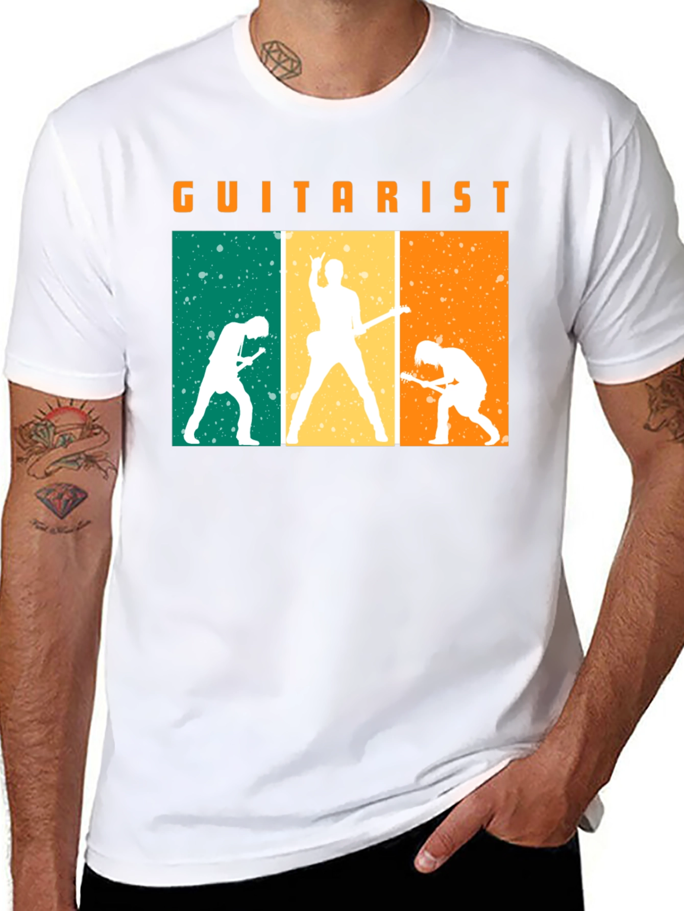 Guitarist Silhouette Graphic Black T-Shirt