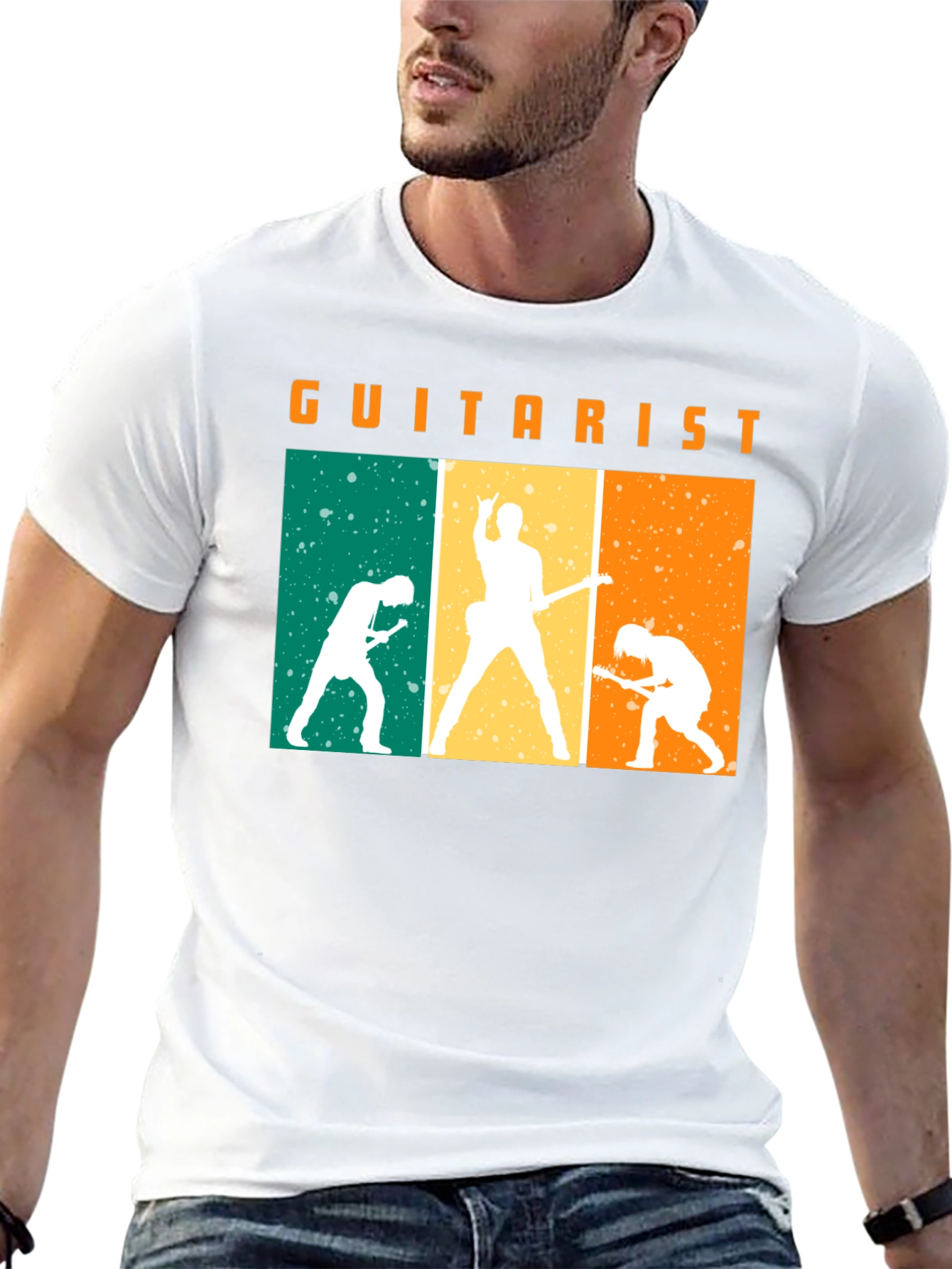 Guitarist Silhouette Graphic Black T-Shirt