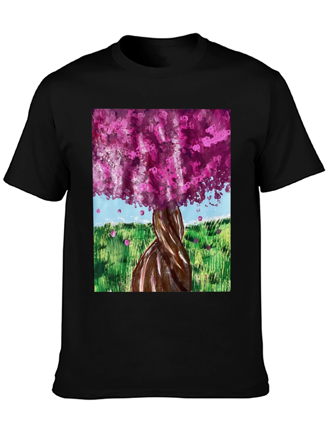 Pink Blossom Tree Graphic Tee - Nature Inspired Fashion