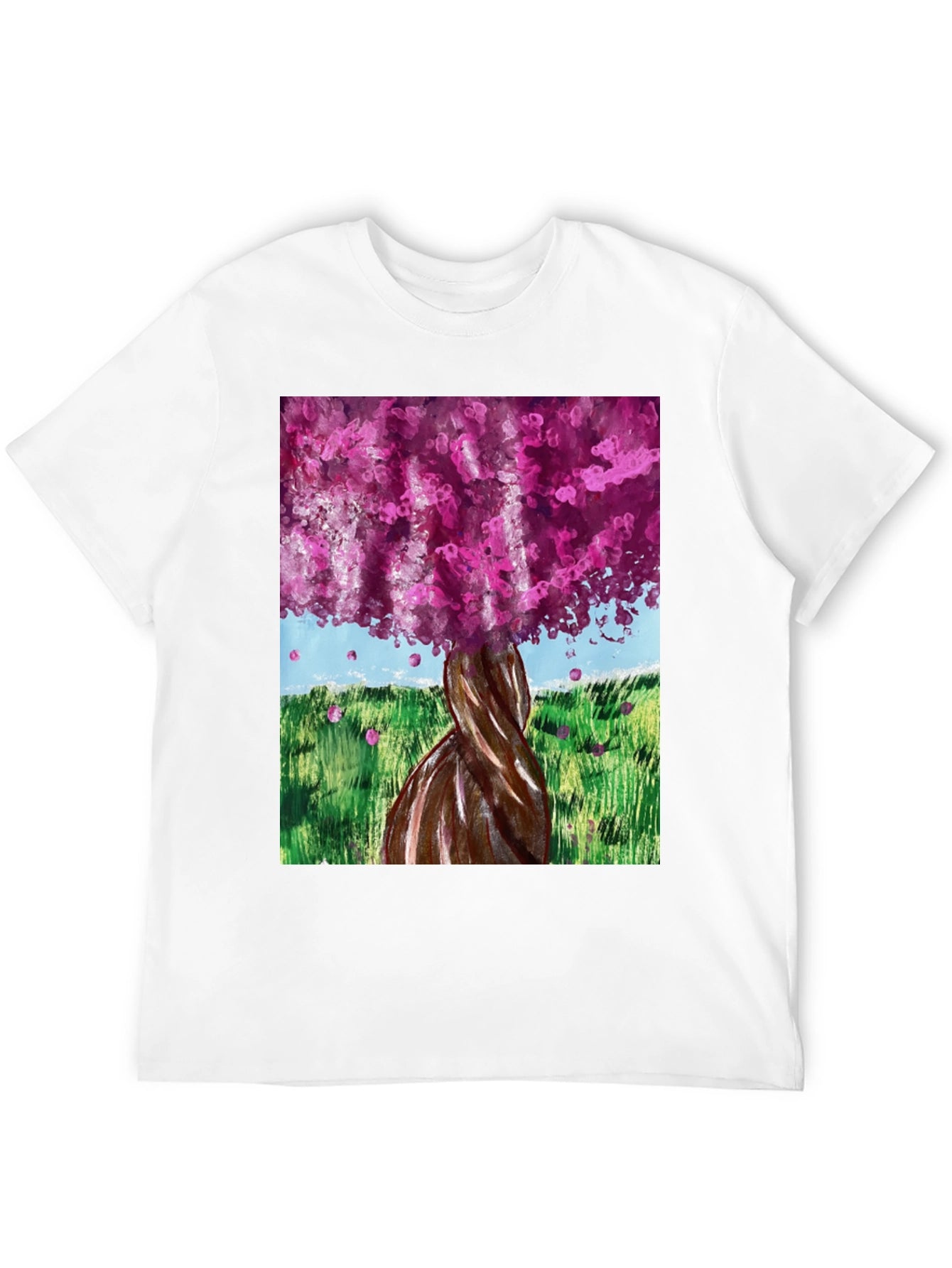 Pink Blossom Tree Graphic Tee - Nature Inspired Fashion