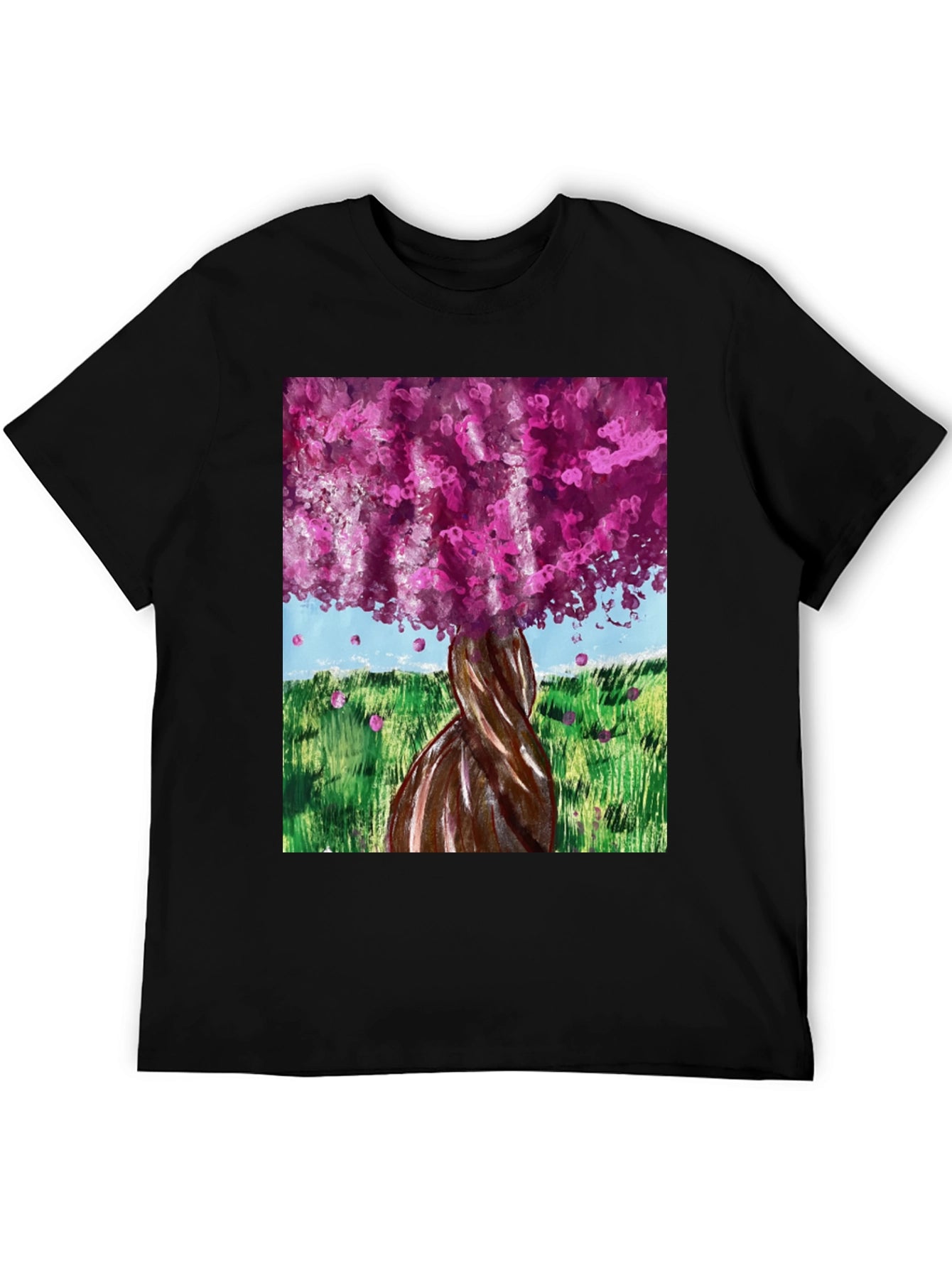 Pink Blossom Tree Graphic Tee - Nature Inspired Fashion