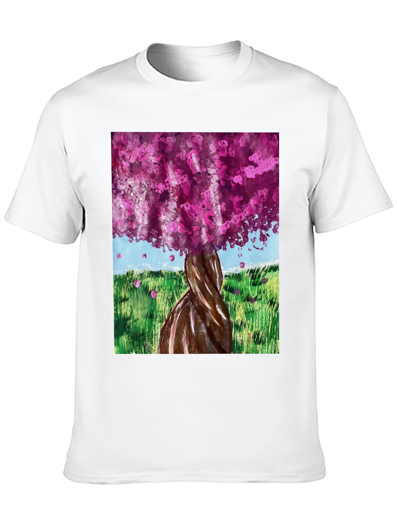 Pink Blossom Tree Graphic Tee - Nature Inspired Fashion