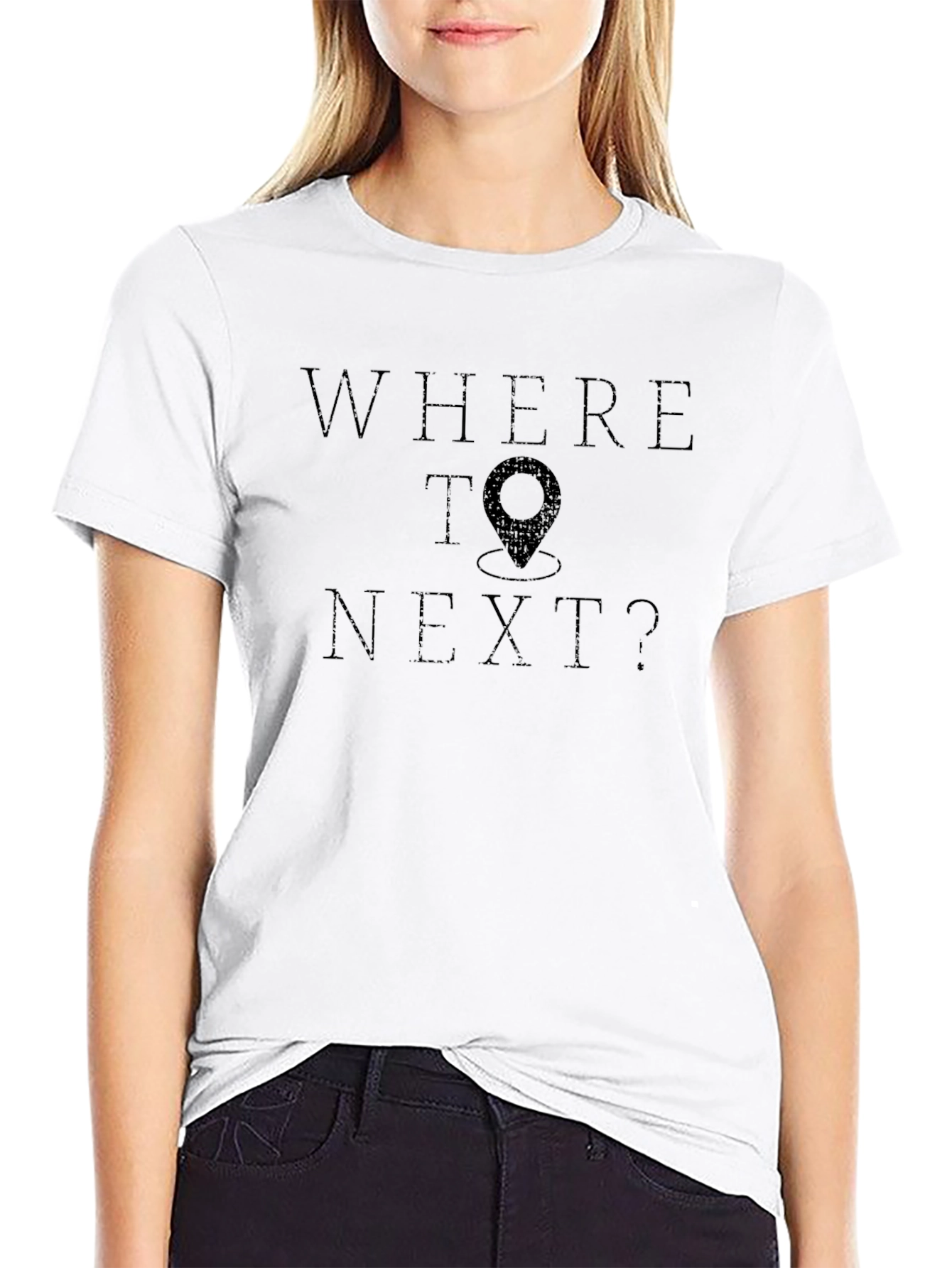 Where To Next? Black Graphic Tee