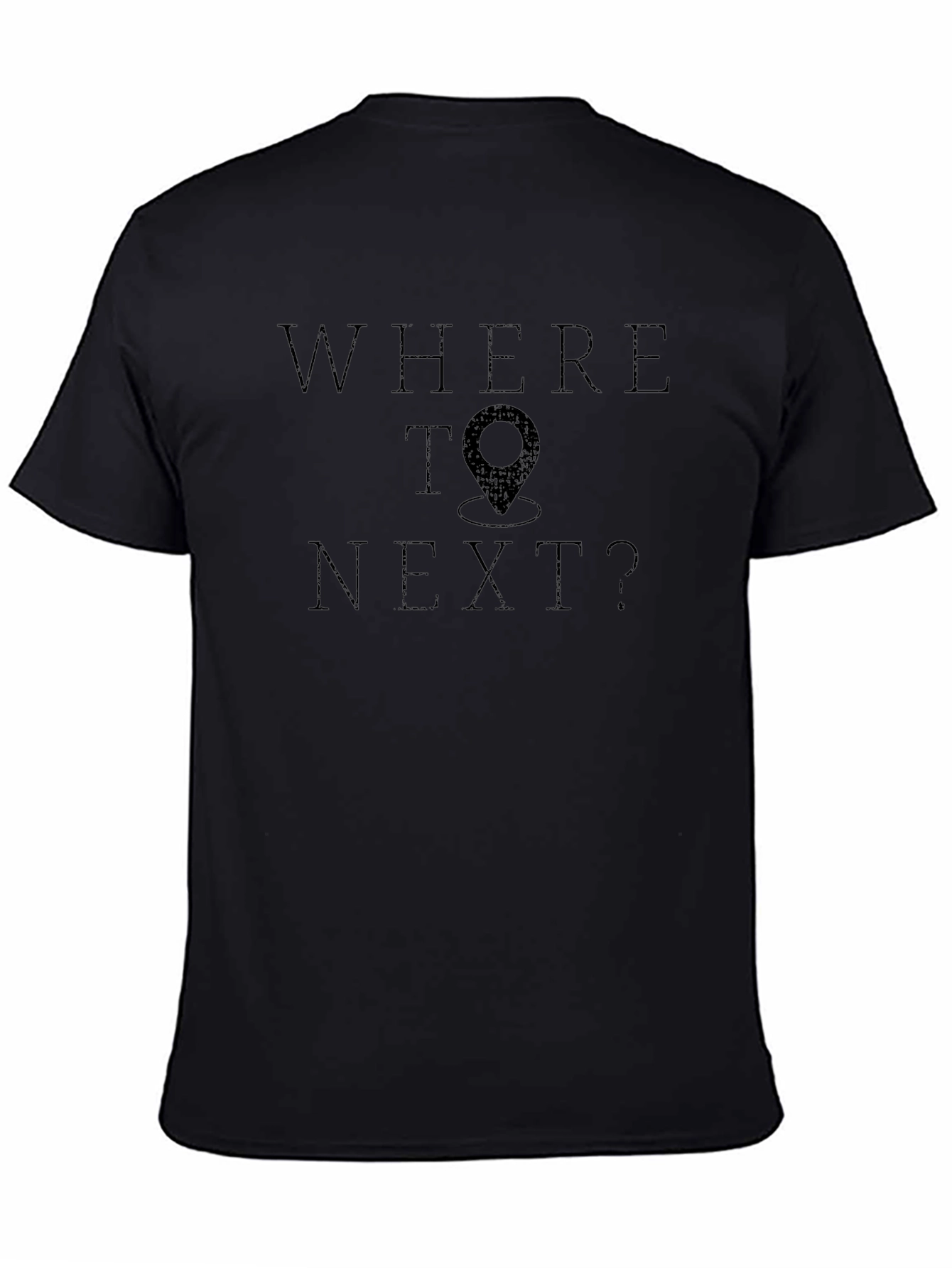 Where To Next? Black Graphic Tee