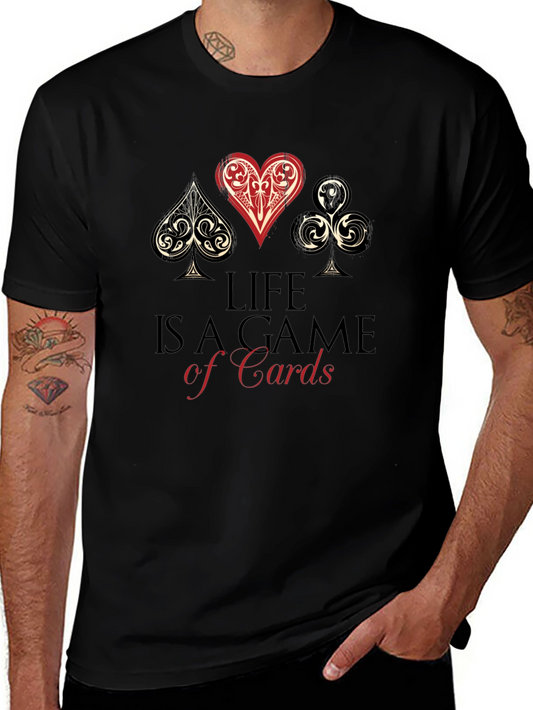 Life is a Game of Cards Black Graphic Tee