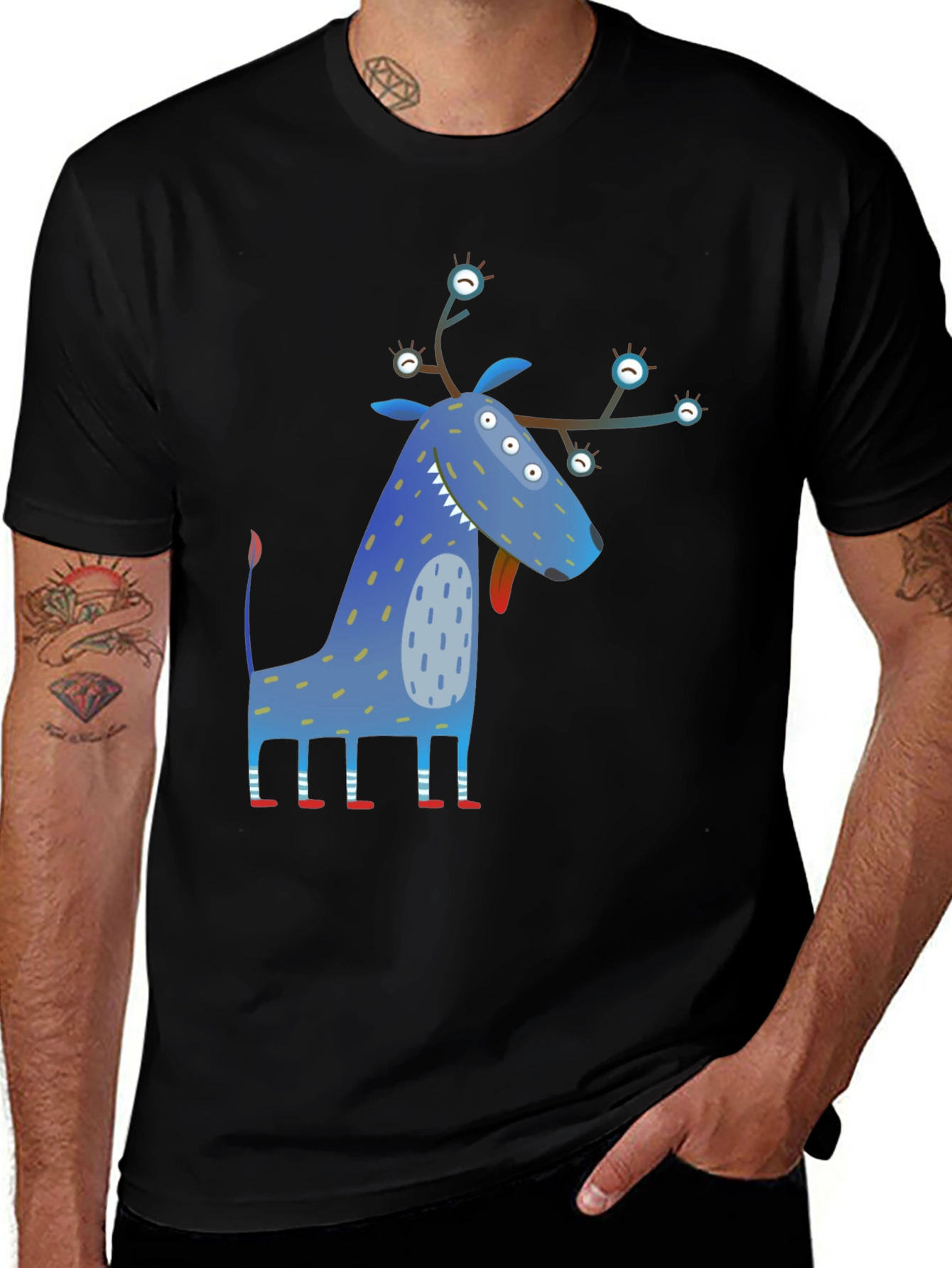 Funky Blue Monster Graphic Tee - Unique Design!