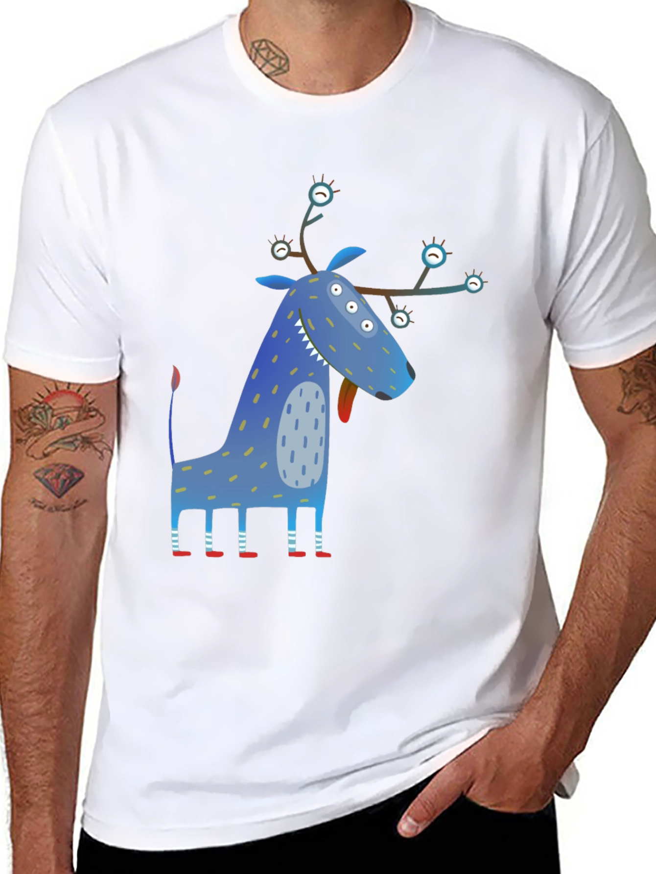 Funky Blue Monster Graphic Tee - Unique Design!