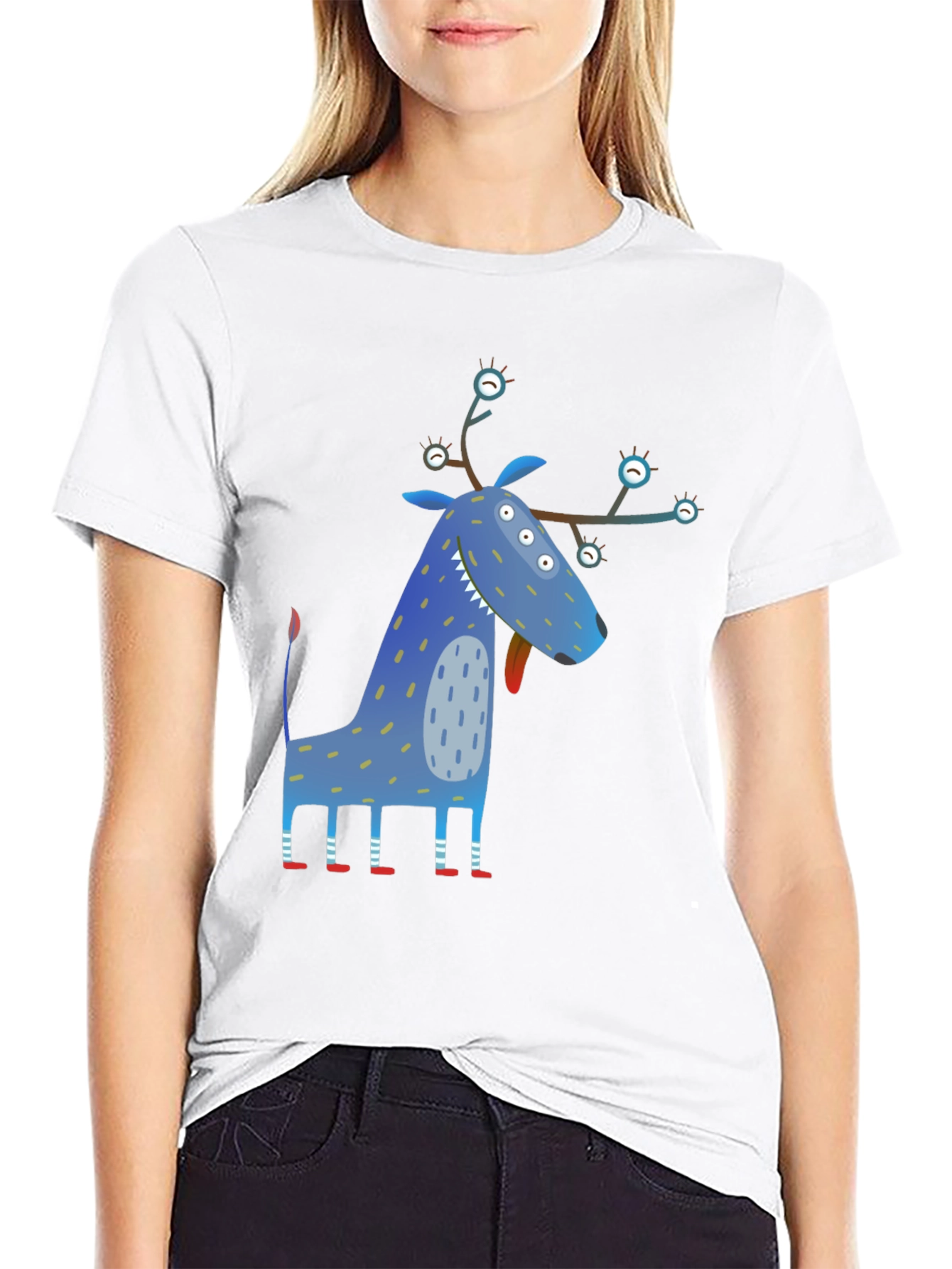 Funky Blue Monster Graphic Tee - Unique Design!