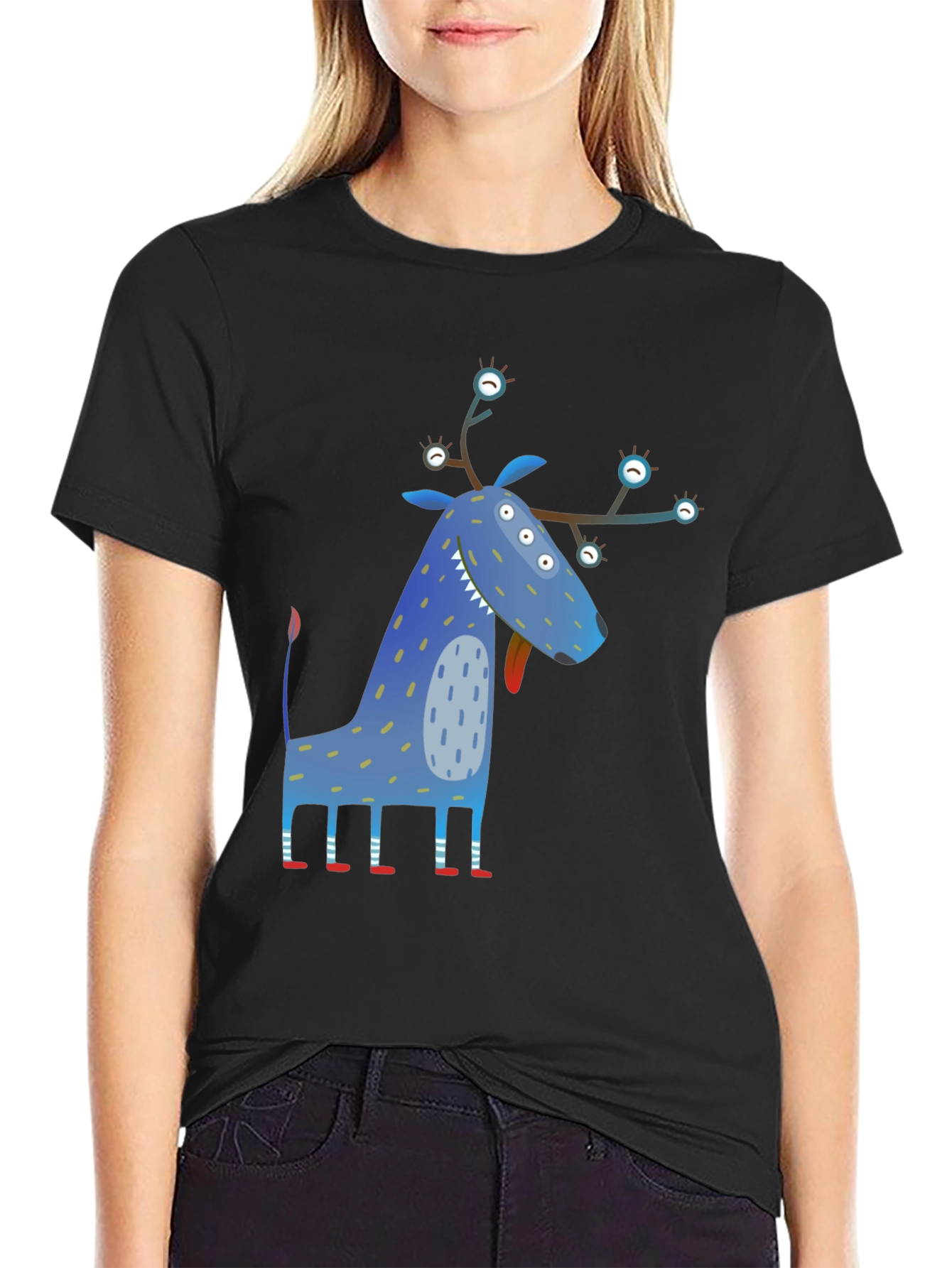 Funky Blue Monster Graphic Tee - Unique Design!