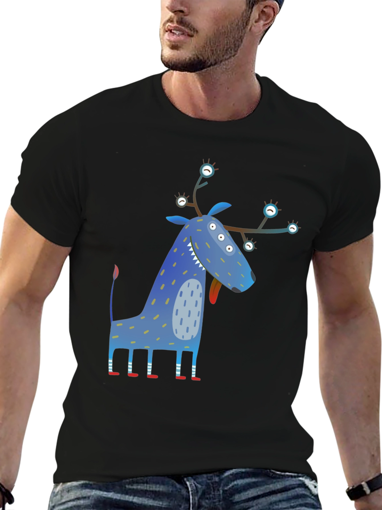 Funky Blue Monster Graphic Tee - Unique Design!