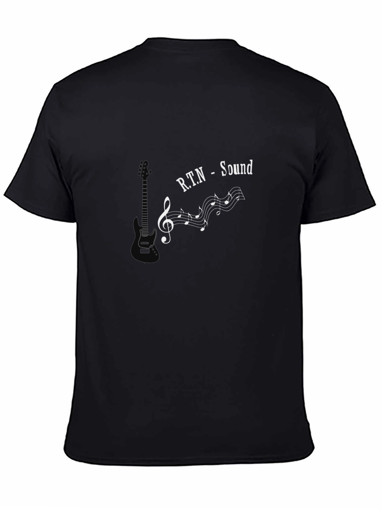 RTN-Sound Musical T-Shirt - Black Cotton Blend