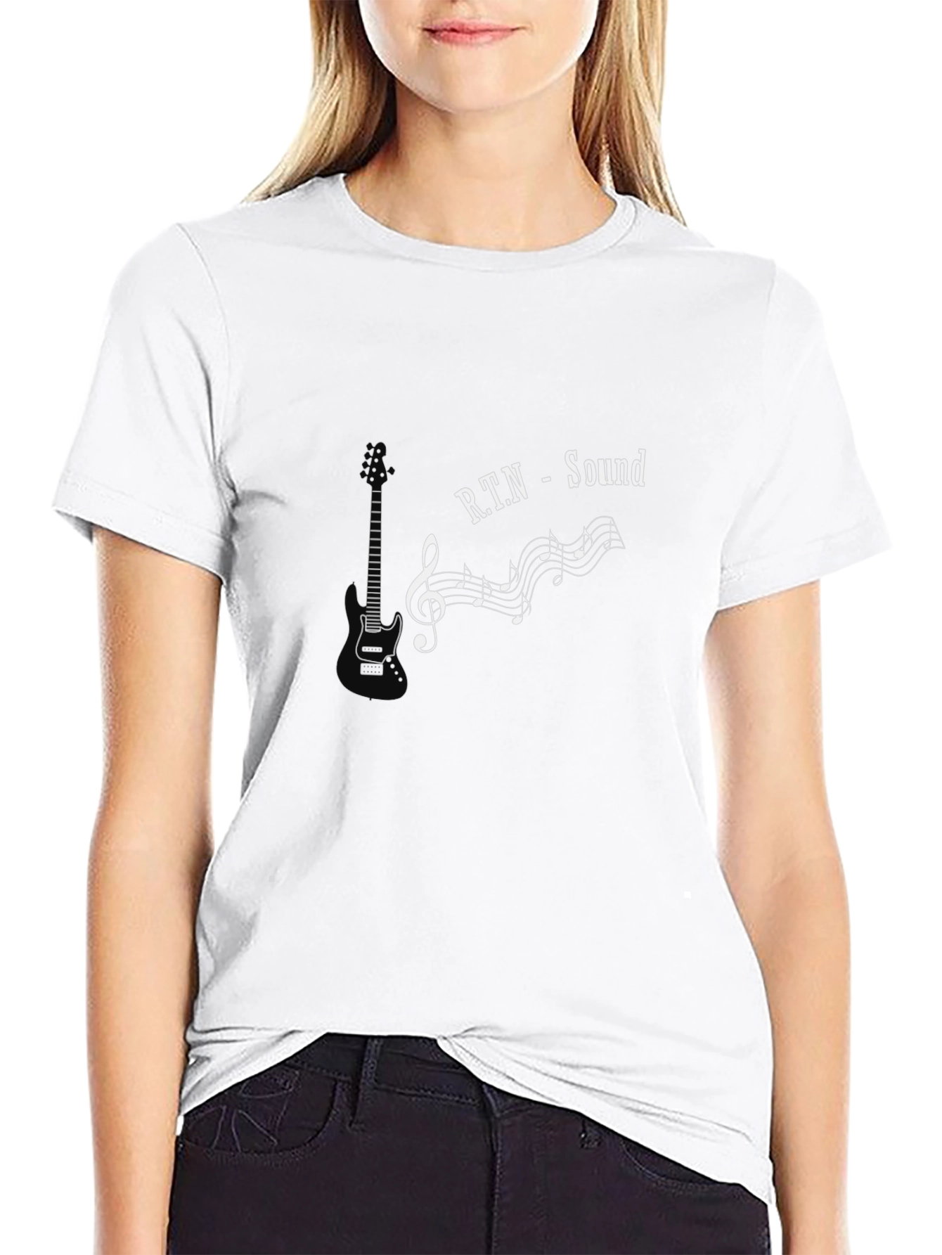 RTN-Sound Musical T-Shirt - Black Cotton Blend