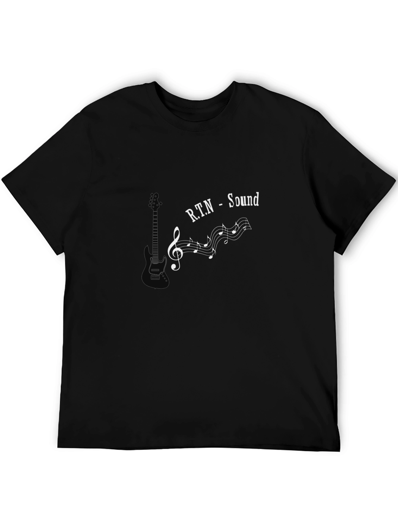 RTN-Sound Musical T-Shirt - Black Cotton Blend