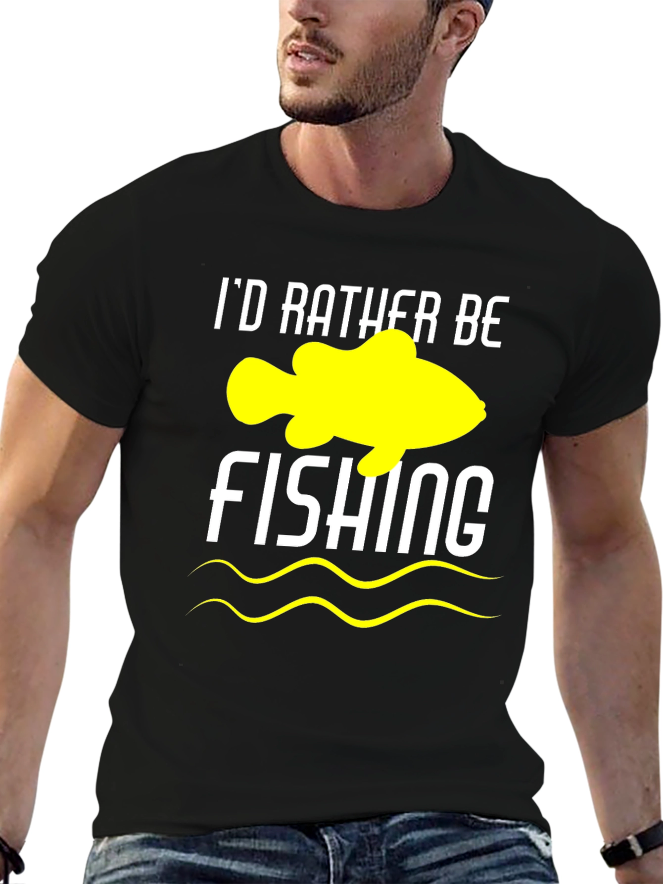 Id Rather Be Fishing Graphic Tee - Black