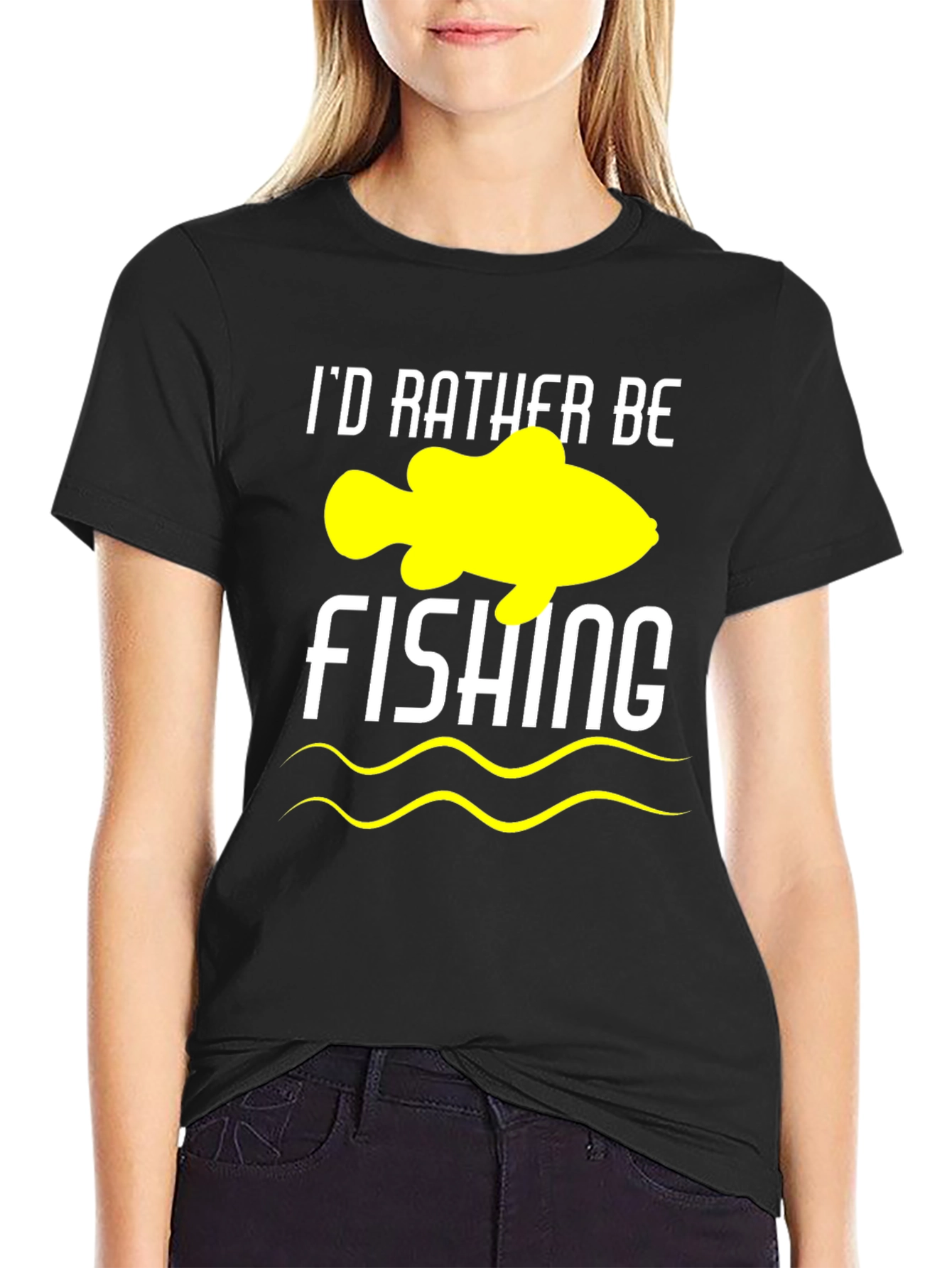 Id Rather Be Fishing Graphic Tee - Black