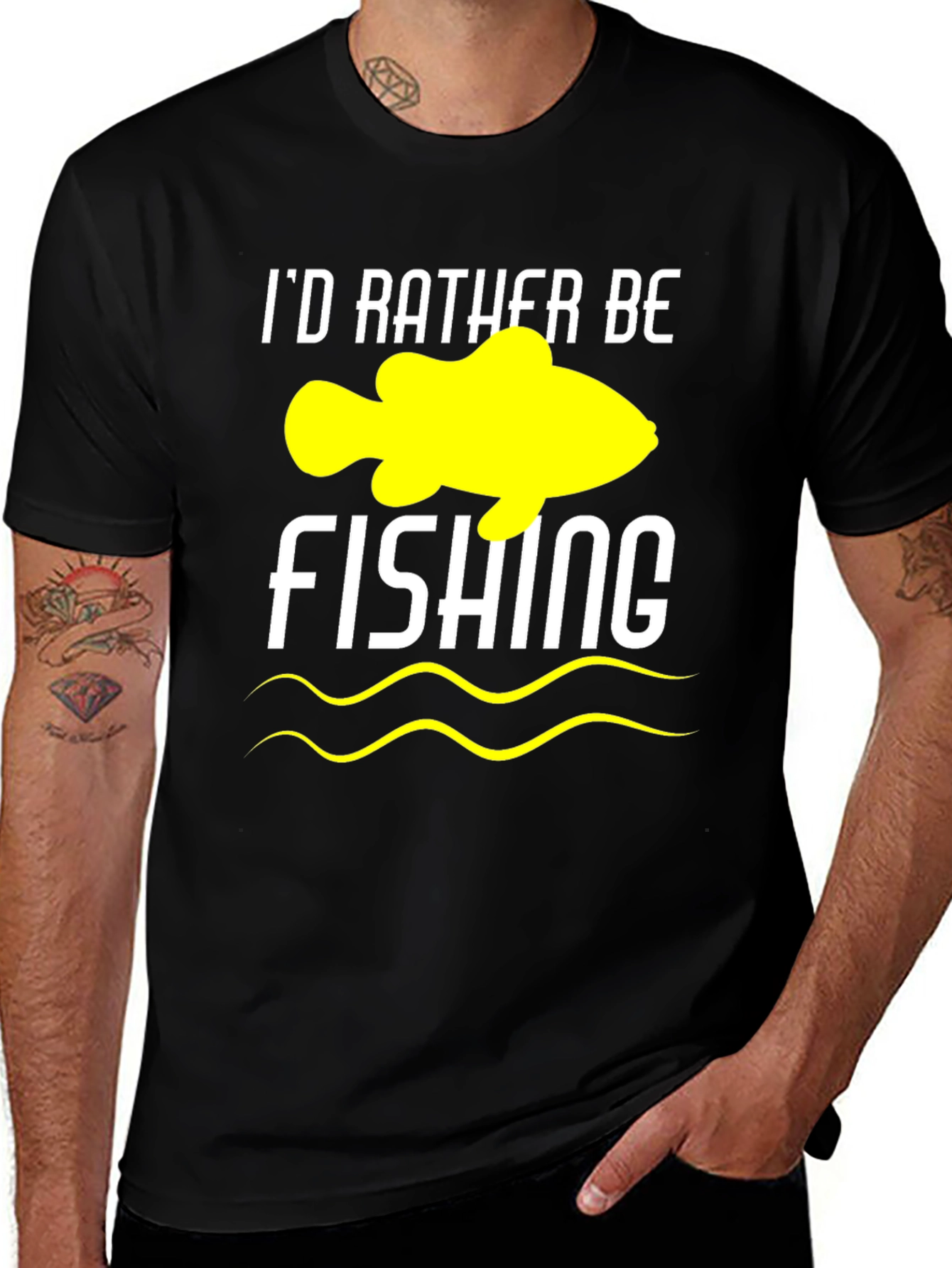 Id Rather Be Fishing Graphic Tee - Black