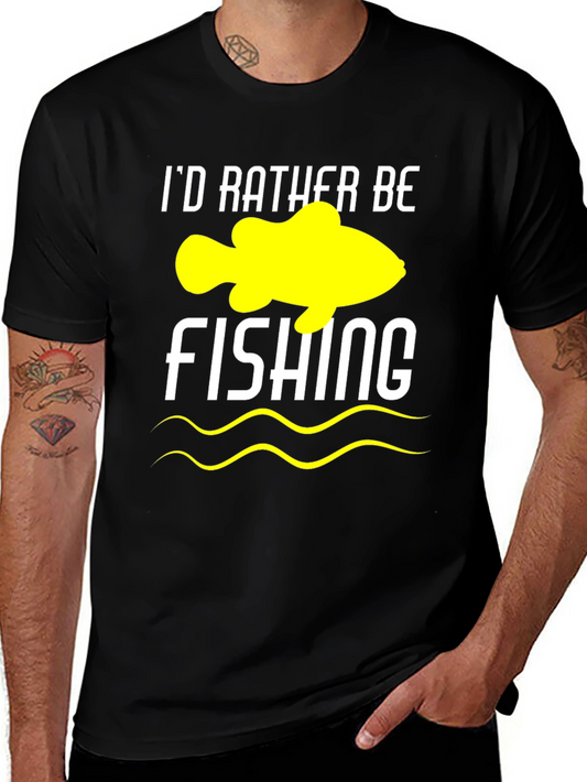 Id Rather Be Fishing Graphic Tee - Black