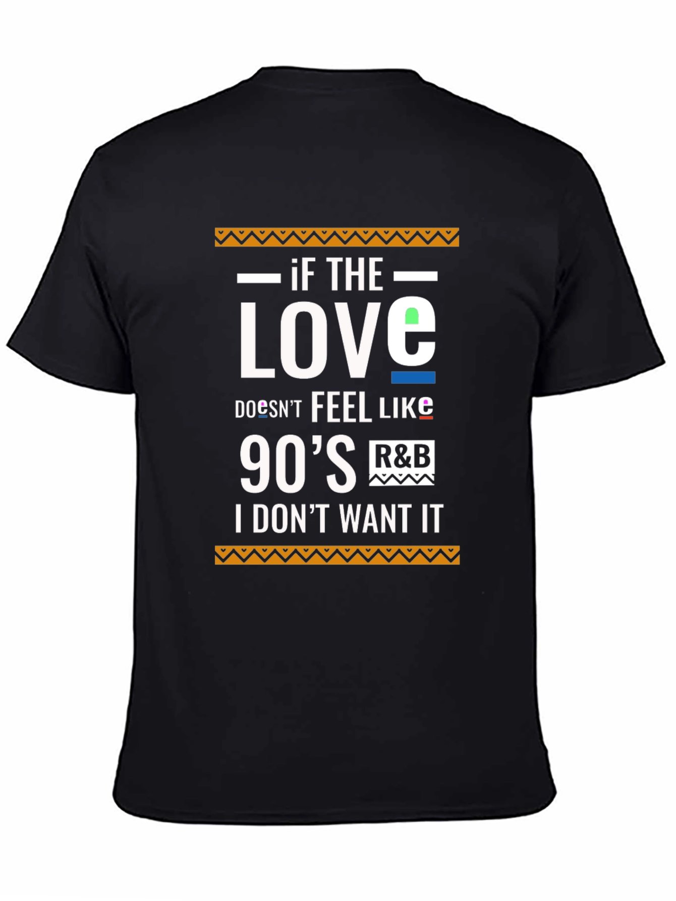 90s R&B Music Graphic Print Black T-Shirt