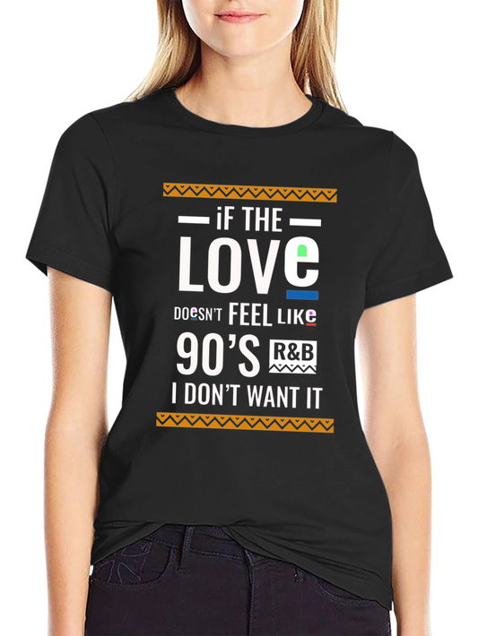 90s R&B Music Graphic Print Black T-Shirt